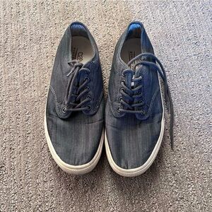 Crevo Memory Foam Sneakers Men's Lace Up Casual Shoes Gray Blue Size 9.5